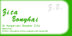zita bonyhai business card